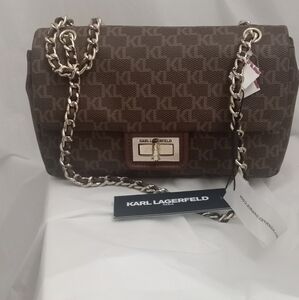 ∆-Karl Lagerfeld Paris Agyness Monogram Shoulder Bag. 2023 MET Gala Theme